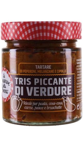 Le Conserve della Nonna Tris Piccante di Verdure (Tatar aus Peperoni, Auberginen und Zwiebeln) aus 