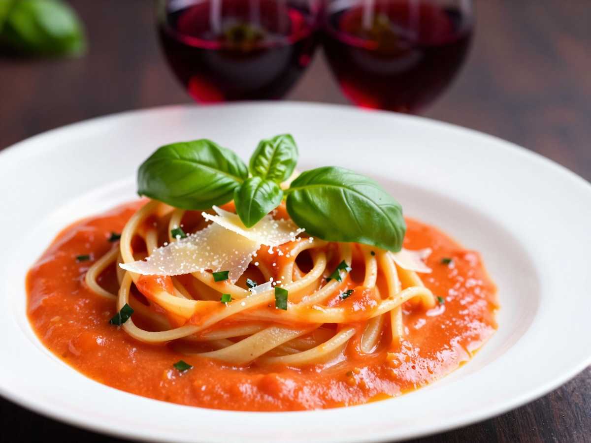 Pasta mit feuriger Tomaten-Sahne-Sauce